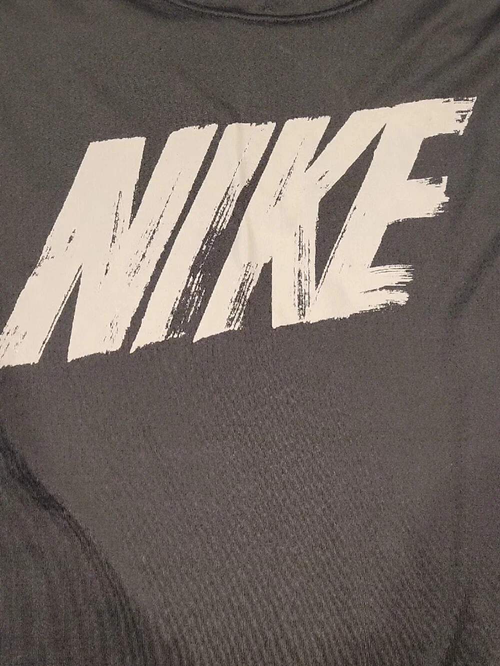 Nike Black Tee with Gray Brushstroke Logo